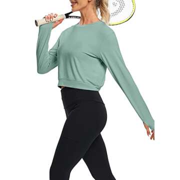 Bestisun Long Sleeve Workout Tops - Stylish Activewear for Women