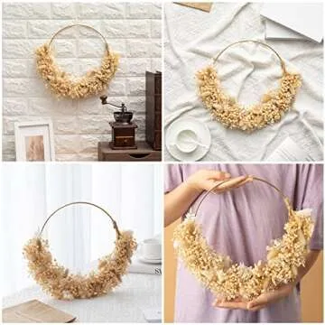 MagicDecor Small Wreaths for Indoor Farmhouse Decor. 13" Handmade Natural Hoop Wreath for Baby Room Nursery Decorations. Boho Wall Hanging Wreath for Housewarming, Wedding, & Thanksgiving