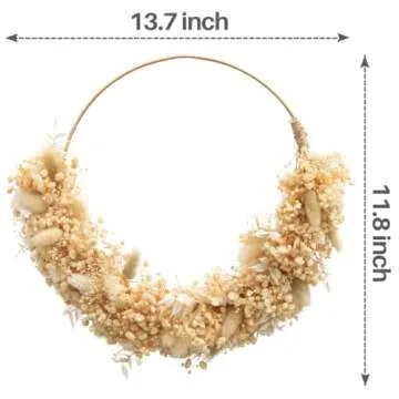 MagicDecor Small Wreaths for Indoor Farmhouse Decor. 13" Handmade Natural Hoop Wreath for Baby Room Nursery Decorations. Boho Wall Hanging Wreath for Housewarming, Wedding, & Thanksgiving