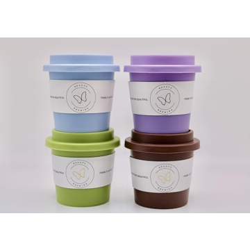 4 Piece Coffee Cup Make Up Sponges, Multi Colored, Beauty Blending Sponge For Airbrush Application