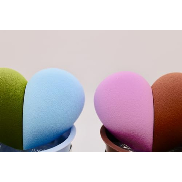 4 Piece Coffee Cup Make Up Sponges, Multi Colored, Beauty Blending Sponge For Airbrush Application