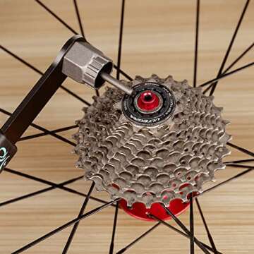 cyclists Bike Cassette Lockring Tool - Cassette Removal Tool with Guide Pin - Bicycle Freewheel Remover for Shimano Sram