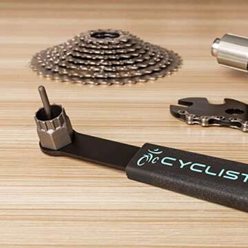 cyclists Bike Cassette Lockring Tool - Cassette Removal Tool with Guide Pin - Bicycle Freewheel Remover for Shimano Sram