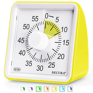 Secura 60-Minute Visual Timer, Classroom Timer, Countdown Timer for Kids and Adults, Time Management...