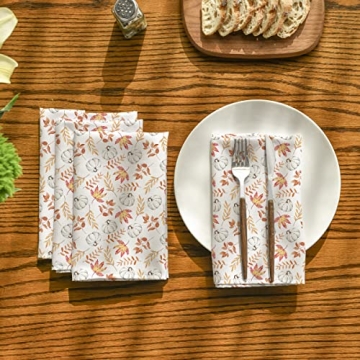 Horaldaily Fall Cloth Napkin Set for Thanksgiving Decor