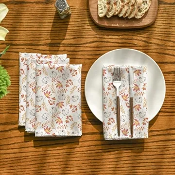 Horaldaily Fall Cloth Napkin Set for Thanksgiving Decor