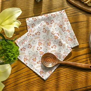 Horaldaily Fall Cloth Napkin Set for Thanksgiving Decor