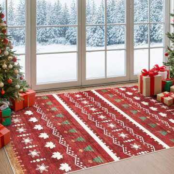 Area Rug Living Room Rugs - Washable Large Soft Neutral Boho Moroccan Bohemian Farmhouse Rug Indoor Floor Carpet for Bedroom Under Dining Table Home Office Decor