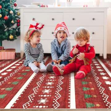 Area Rug Living Room Rugs - Washable Large Soft Neutral Boho Moroccan Bohemian Farmhouse Rug Indoor Floor Carpet for Bedroom Under Dining Table Home Office Decor