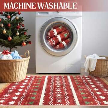 Area Rug Living Room Rugs - Washable Large Soft Neutral Boho Moroccan Bohemian Farmhouse Rug Indoor Floor Carpet for Bedroom Under Dining Table Home Office Decor