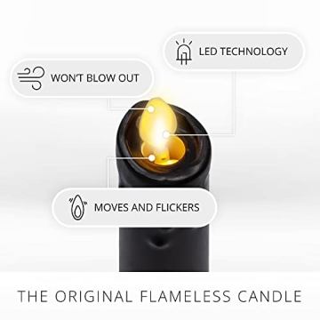 Luminara Flameless Drip Candle Taper - Safe & Realistic Decoration
