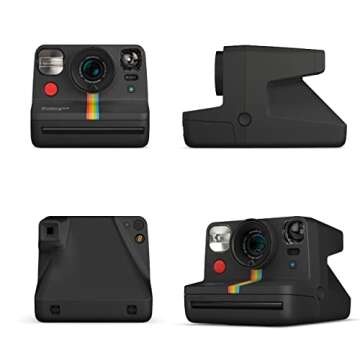 Polaroid Now+ Black (9061) - Bluetooth Connected I-Type Instant Film Camera with Bonus Lens Filter Set