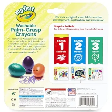 Crayola Palm Grip Crayons for Toddlers 6 Count Assorted Colors