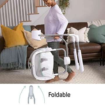 Ingenuity Anyway Sway 5-Speed Multi-Direction Portable Foldable Baby Swing & Infant Seat with Vibrations, Nature Sounds, 0-9 Months 6-20 lbs (Spruce)