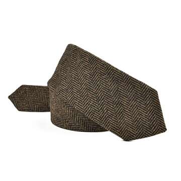 VOBOOM Skinny Khaki Wool Necktie - Elegant Men's Fashion