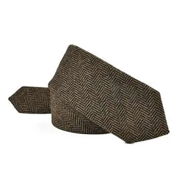 VOBOOM Skinny Khaki Wool Necktie - Elegant Men's Fashion