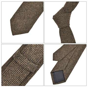 VOBOOM Skinny Khaki Wool Necktie - Elegant Men's Fashion