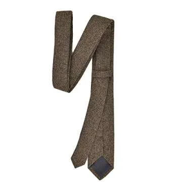 VOBOOM Skinny Khaki Wool Necktie - Elegant Men's Fashion