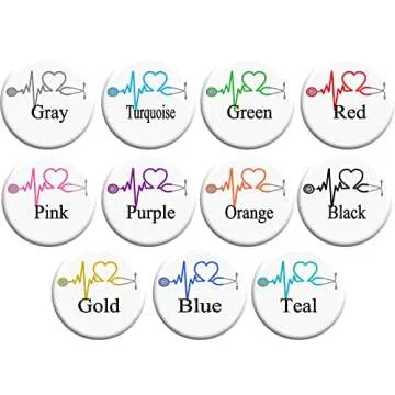 Personalized EKG Heart Badge Reel in 10 Colors - Custom ID Holder