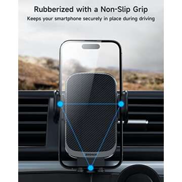 ZOOAUX Wireless Car Charger Vent Mount, 15W Fast Charging Auto-Clamping Car Mount, Air Vent Car Phone Holder for iPhone 15/15 Pro/14/13 Pro/XS/XR/X/8,Samsung S24/S23/22/S21/S10 (Grey)