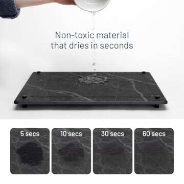 Siren Stone Natural Stone Dish Drying Mat for Kitchen