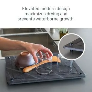 Siren Stone Natural Stone Dish Drying Mat for Kitchen