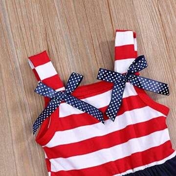 CM-Kid Toddler Kids Baby Girls 4th of July Outfit American Flag Dress Stars Striped Independence Day Sundress 3t 4T