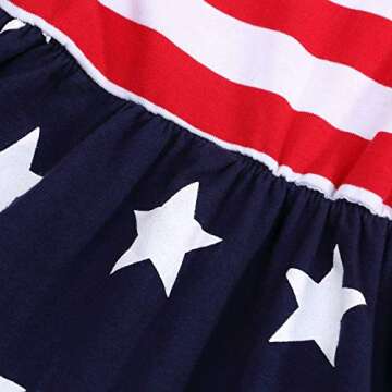 CM-Kid Toddler Kids Baby Girls 4th of July Outfit American Flag Dress Stars Striped Independence Day Sundress 3t 4T