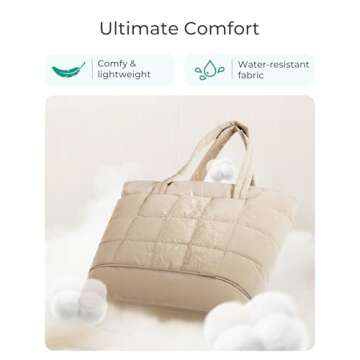 BAGSMART Expandable Tote Bag for Women, Zippered Puffer Design with Water-Resistant Quilted, Nurse and Carry-On Travel Bag, Pink