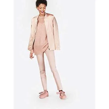 Vero Moda Women's Cecily Long Sleeve High Neck Open Knit Top, Misty Rose, Medium