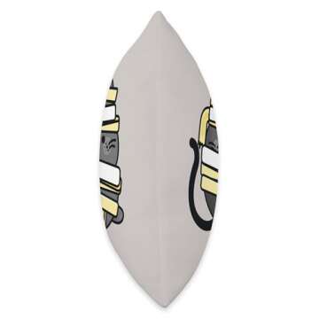 The Cozy Mystery Company Halloween Mummy Black Cat Throw Pillow, 18x18, Multicolor