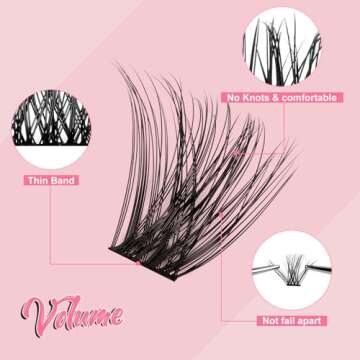 DIY Eyelash Extensions 78pcs Crislashes Mixed Eyelash Clusters 8-16mm D Curl Volume DIY Cluster Eyelash Extensions for Home Use(H-D Curl Mix8-16mm)