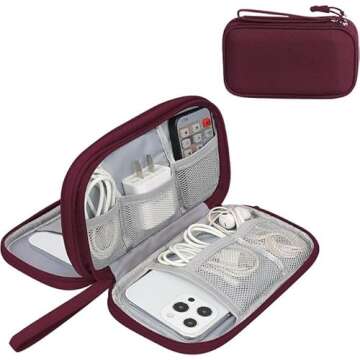 Electronic Organizer Travel Case - Double Layer Portable Bag for Tech Accessories