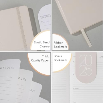 Stylish 2025 Beige Planner with Efficient Layouts and Features