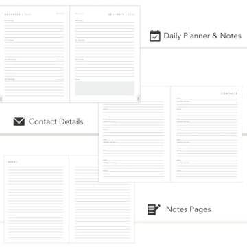 Stylish 2025 Beige Planner with Efficient Layouts and Features