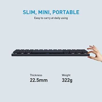 Redragon 60 Percent Mini Keyboard, Mechanical Gaming Keyboard with Low Profile Blue Switches, 18 LED...