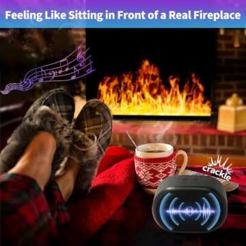 GUSUCIN Fireplace Crackling Sound Maker for Electric Fireplace, Rechargeable Realistic Fireplace Sound Box, Fire Crackler Sound System for Gas Fireplace, Winter Sleep White Noise Machine