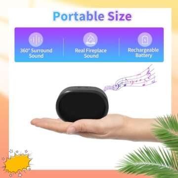 GUSUCIN Fireplace Crackling Sound Maker for Electric Fireplace, Rechargeable Realistic Fireplace Sound Box, Fire Crackler Sound System for Gas Fireplace, Winter Sleep White Noise Machine