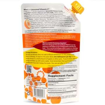 Lipo Naturals Liposomal Vitamin C 1000mg Liquid (30 Doses) - Natural Formula Immunity + Energy Support - Vegan, China-Free (15oz / 443ml)