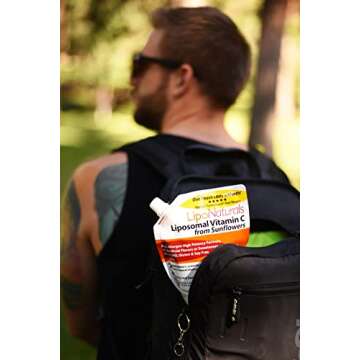 Lipo Naturals Liposomal Vitamin C 1000mg Liquid (30 Doses) - Natural Formula Immunity + Energy Support - Vegan, China-Free (15oz / 443ml)