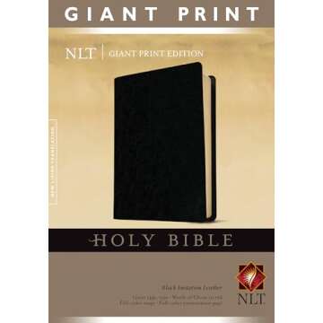 Holy Bible, Giant Print NLT (Imitation Leather, Black, Red Letter)