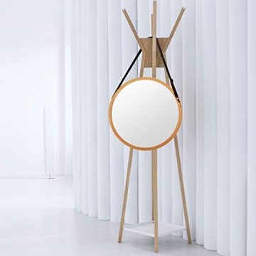Stylish Adjustable Bamboo Wall Mirror for Any Space