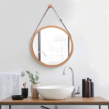 Stylish Adjustable Bamboo Wall Mirror for Any Space