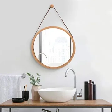 Stylish Adjustable Bamboo Wall Mirror for Any Space