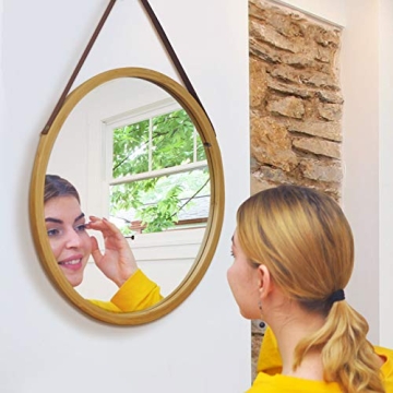 Stylish Adjustable Bamboo Wall Mirror for Any Space