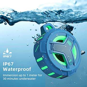 EBODA Shower Bluetooth Waterproof Speaker - IPX7 Floating Portable Wireless Speaker with Light, 24H ...