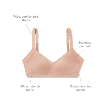 Warner's womens Easy Does It Underarm Smoothing With Seamless Stretch Wireless Lightly Lined Comfort Rm3911a Bra, Toasted Almond, Medium US