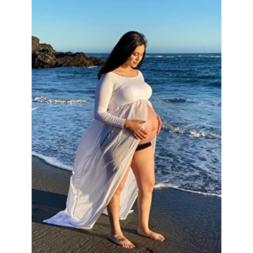 Elegant YnimioAOX Off Shoulder Maternity Dress for Photos