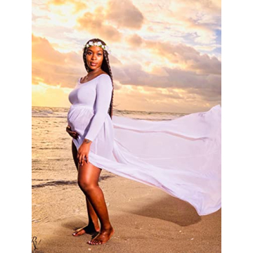 Elegant YnimioAOX Off Shoulder Maternity Dress for Photos