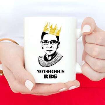 Notorious RBG Mug - Ruth Bader Ginsberg Giclee Coffee tea Mug Cup Gift for Law Students, Lawyers, Judges.Funny Progressive Feminism Protest Women Power feminist gift mug (11oz white ceramic mug)
